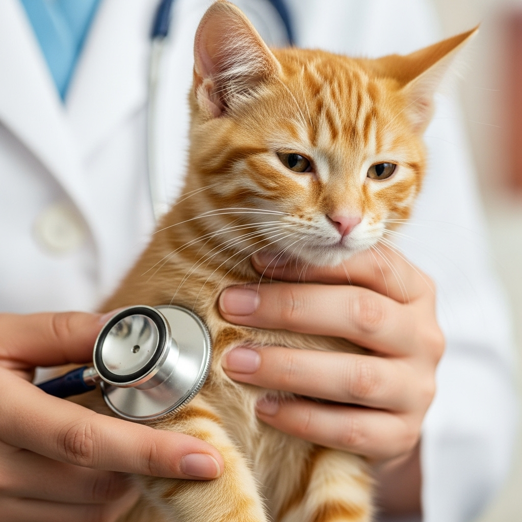 Kitten veterinary examination