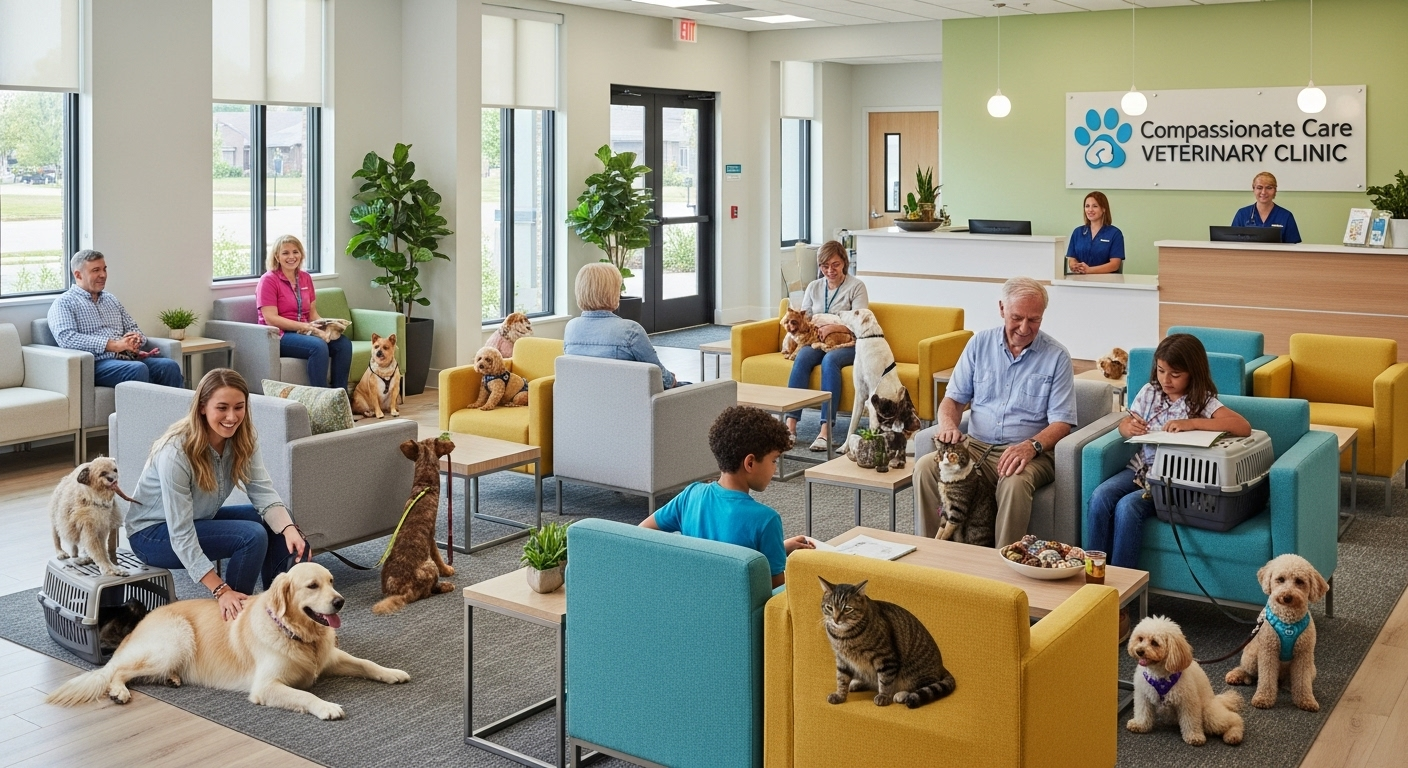 Veterinary clinic waiting room